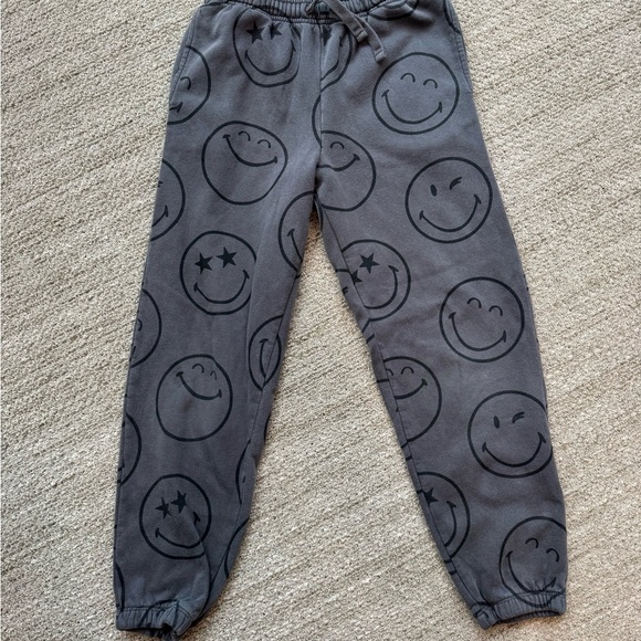 GAP Kids x Smiley World Charcoal Joggers with Smiley Face Design - Picture 2 of 4